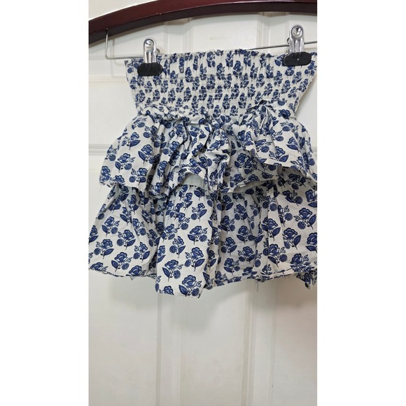 Janie and Jack Other - Janie and Jack Skirt Girls‎ 10 Blue White Floral Smocked Tiered Ruffle Cotton